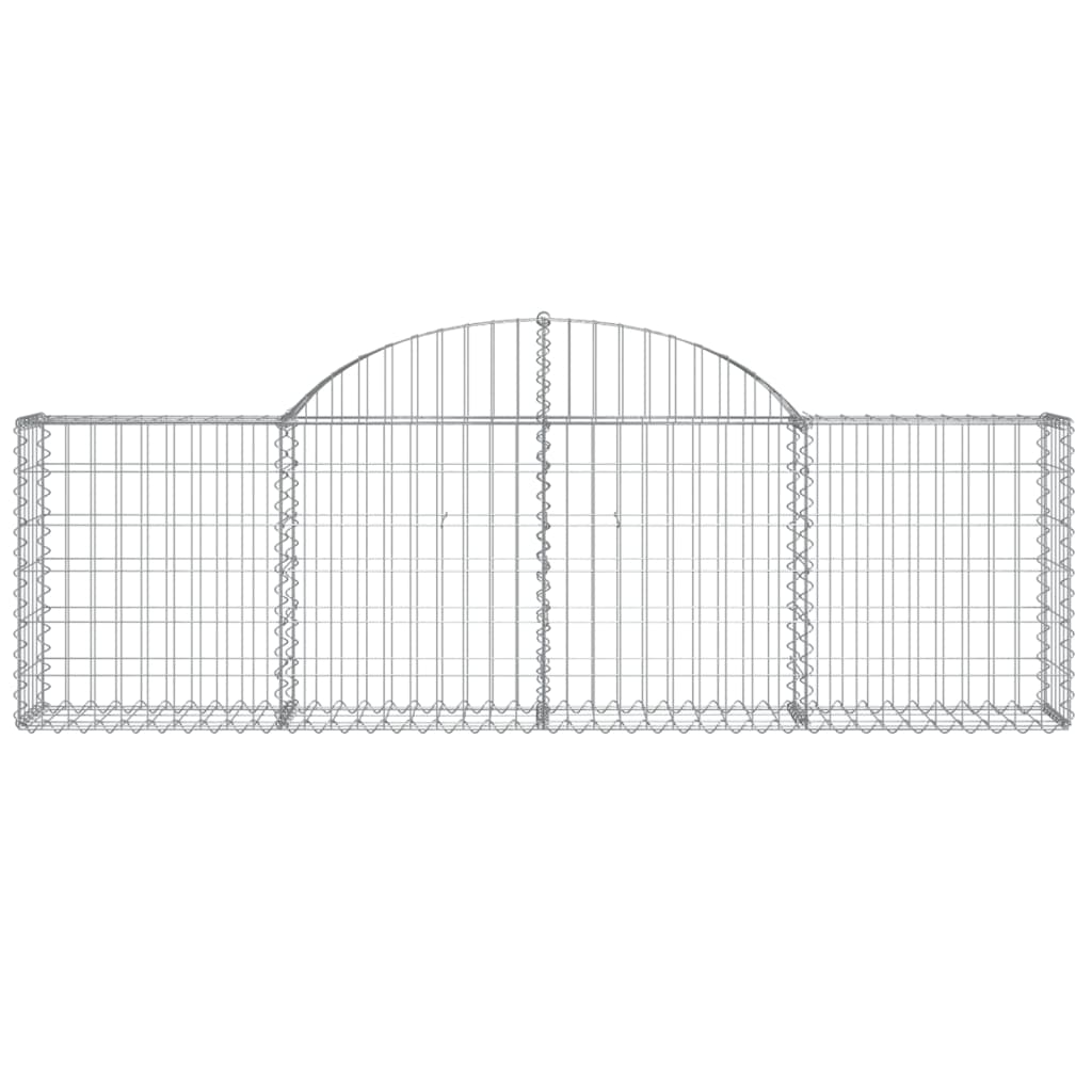 vidaXL Coșuri gabion arcuite 2 buc, 200x30x60/80 cm, fier galvanizat