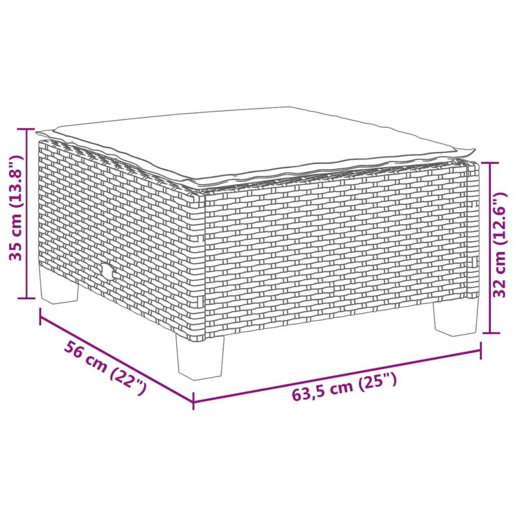 vidaXL Set canapele de grădină, 7 piese, cu perne, gri, poliratan