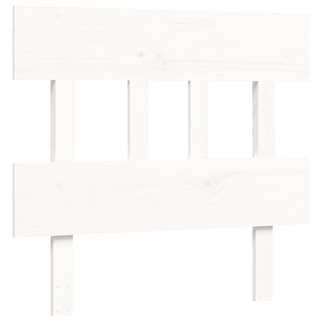 vidaXL Cadru de pat senior cu tăblie, 100x200 cm, alb, lemn masiv
