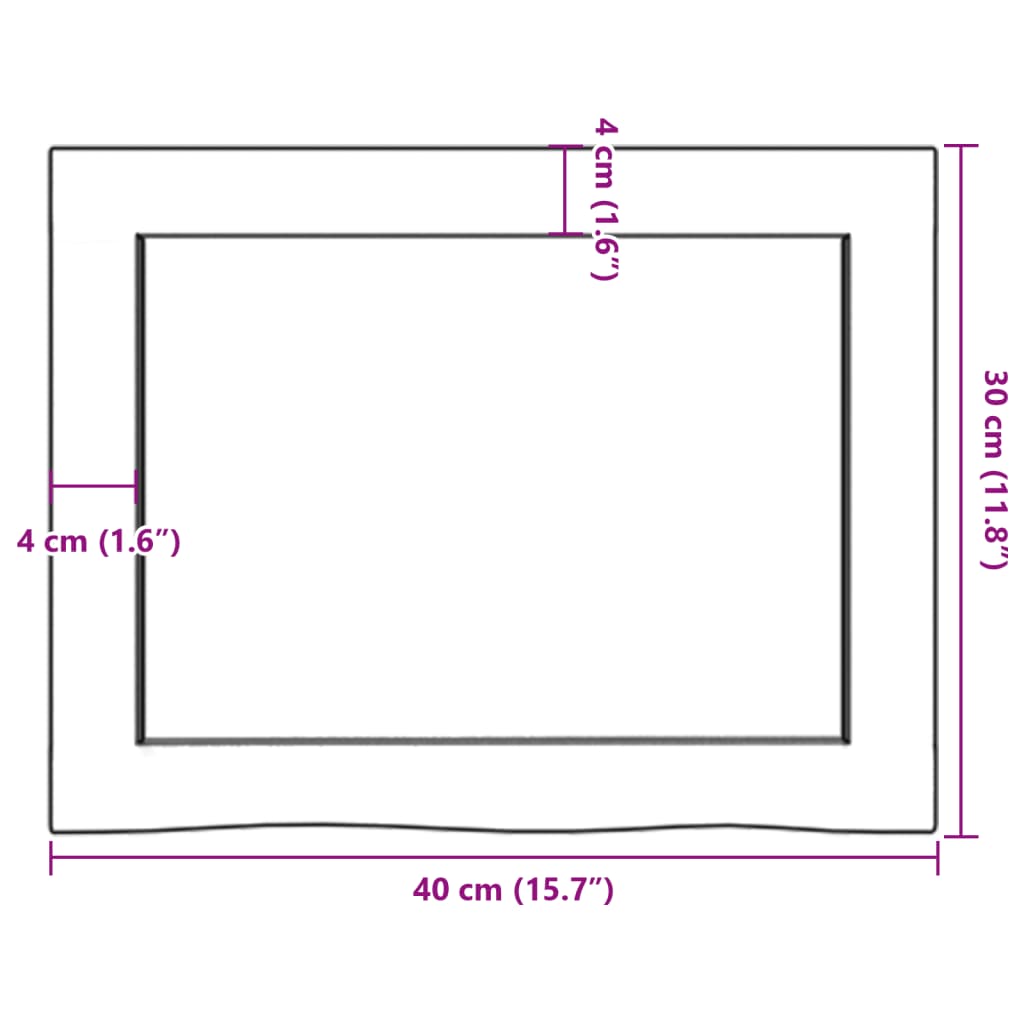 vidaXL Poliță de perete, 40x30x(2-6) cm, lemn masiv de stejar netratat