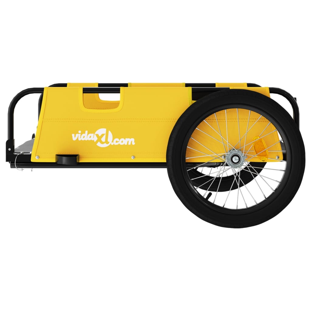 vidaXL Remorcă de bicicletă, galben, textil oxford și fier