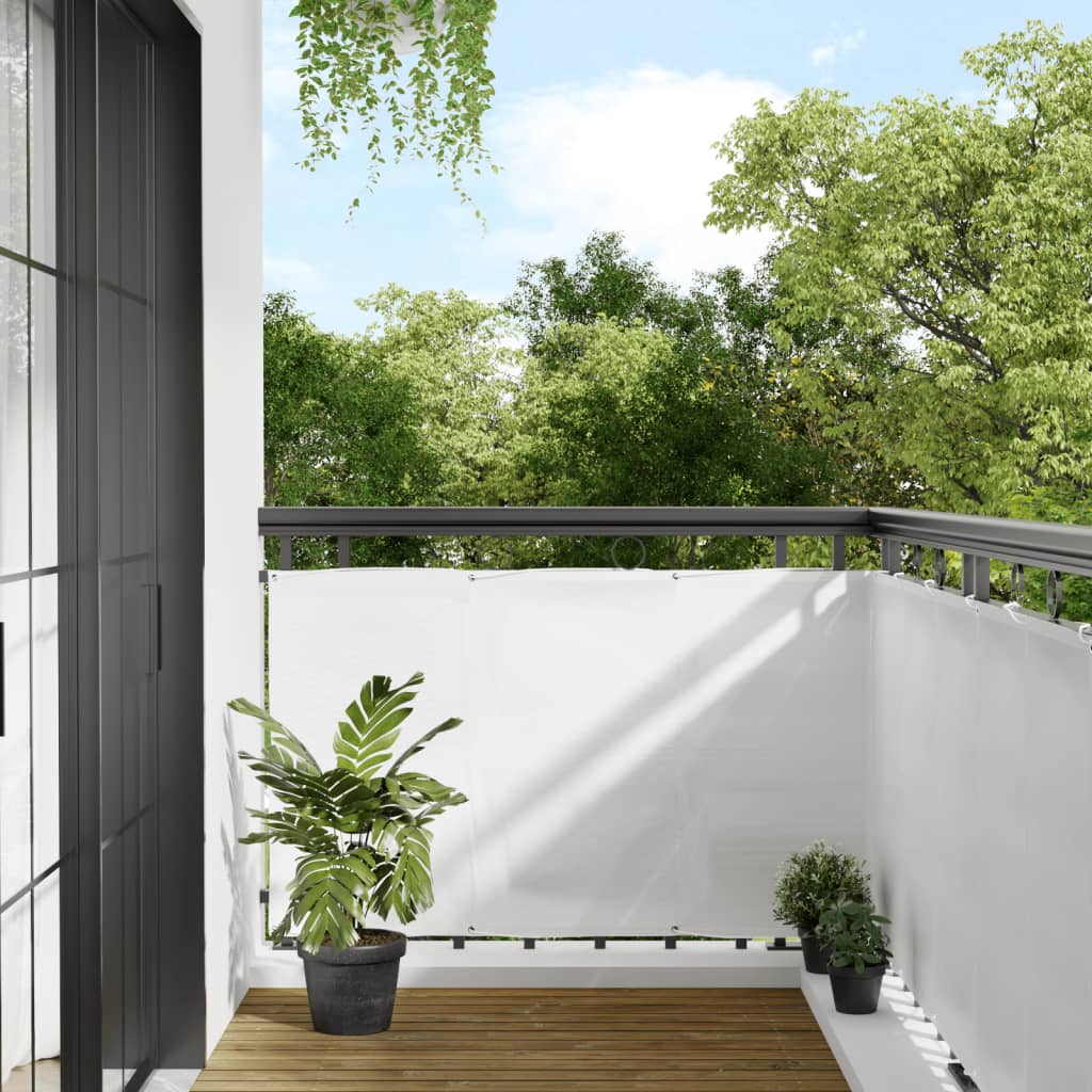 vidaXL Paravan de balcon, alb, 90x800 cm, 100% poliester oxford