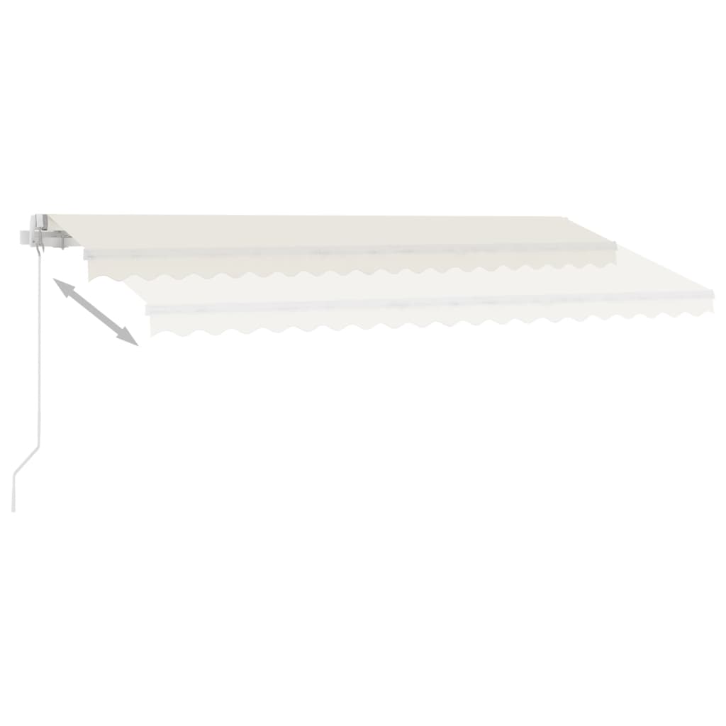 vidaXL Copertină retractabilă manual cu LED, crem, 400x350 cm