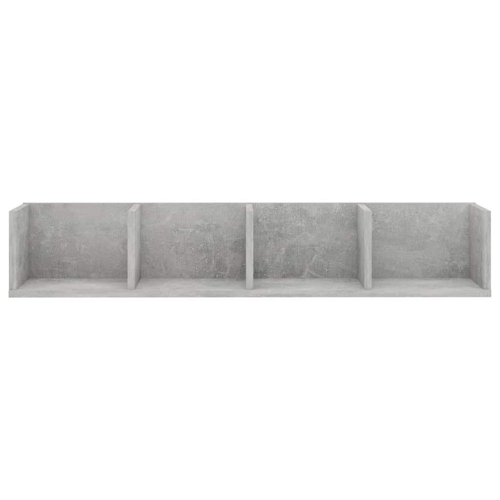 vidaXL Raft de perete CD-uri, gri beton, 100x18x18 cm, lemn prelucrat