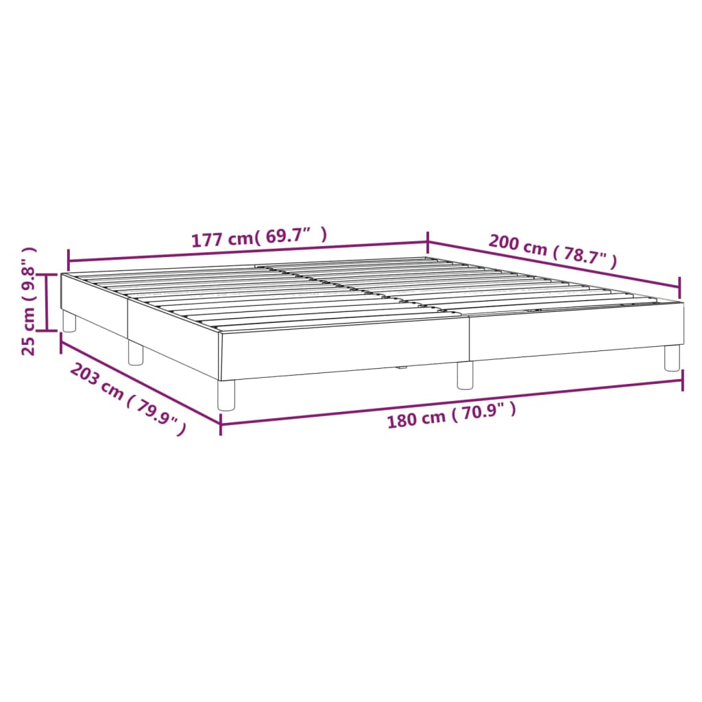 vidaXL Cadru de pat box spring, maro, 180x200 cm, piele ecologică