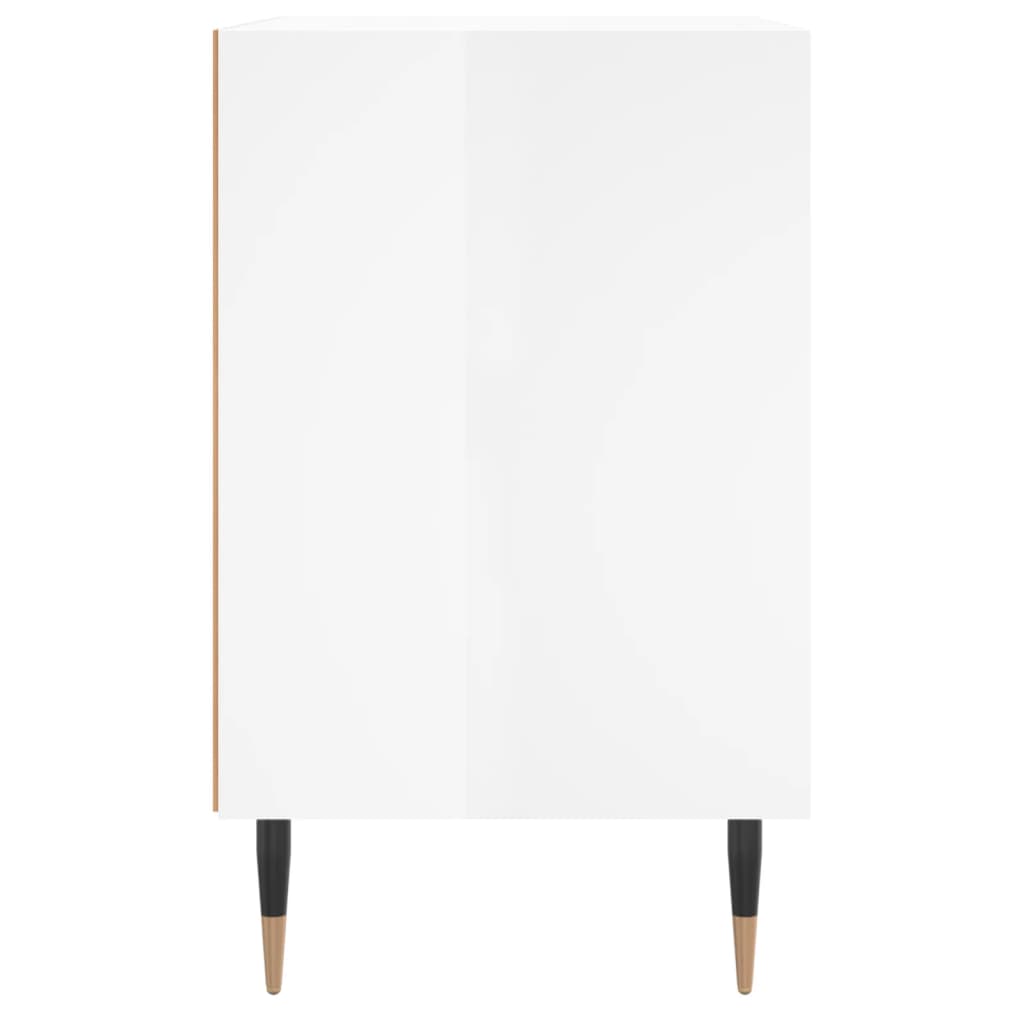 vidaXL Noptiere, 2 buc., alb extralucios, 40x30x50 cm, lemn compozit