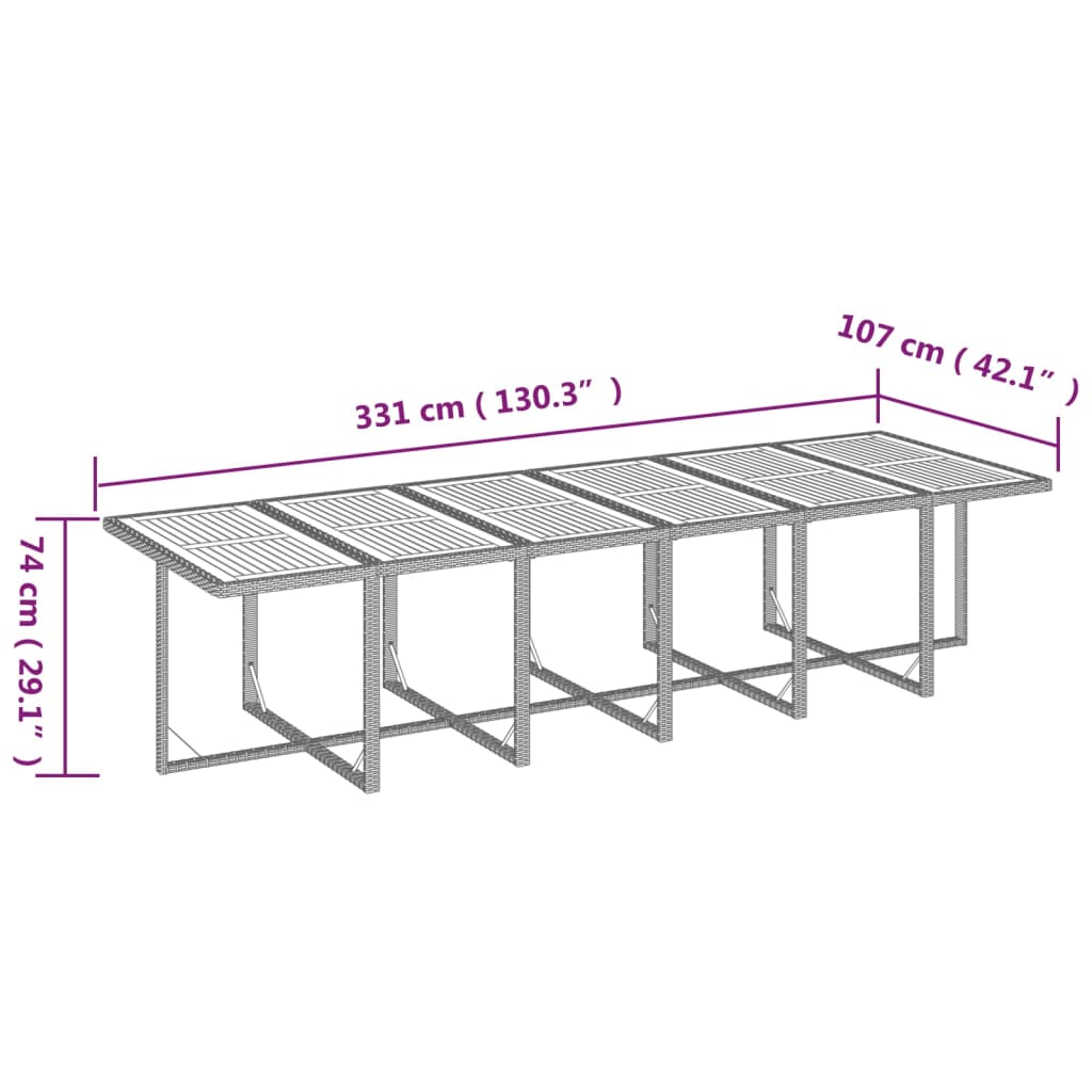 vidaXL Set mobilier de exterior cu perne, 17 piese, negru, poliratan