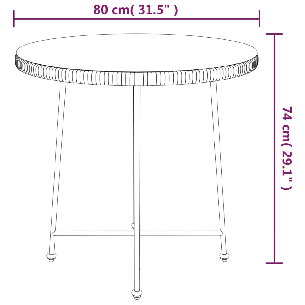 vidaXL Set mobilier de grădină, 5 piese, poliratan