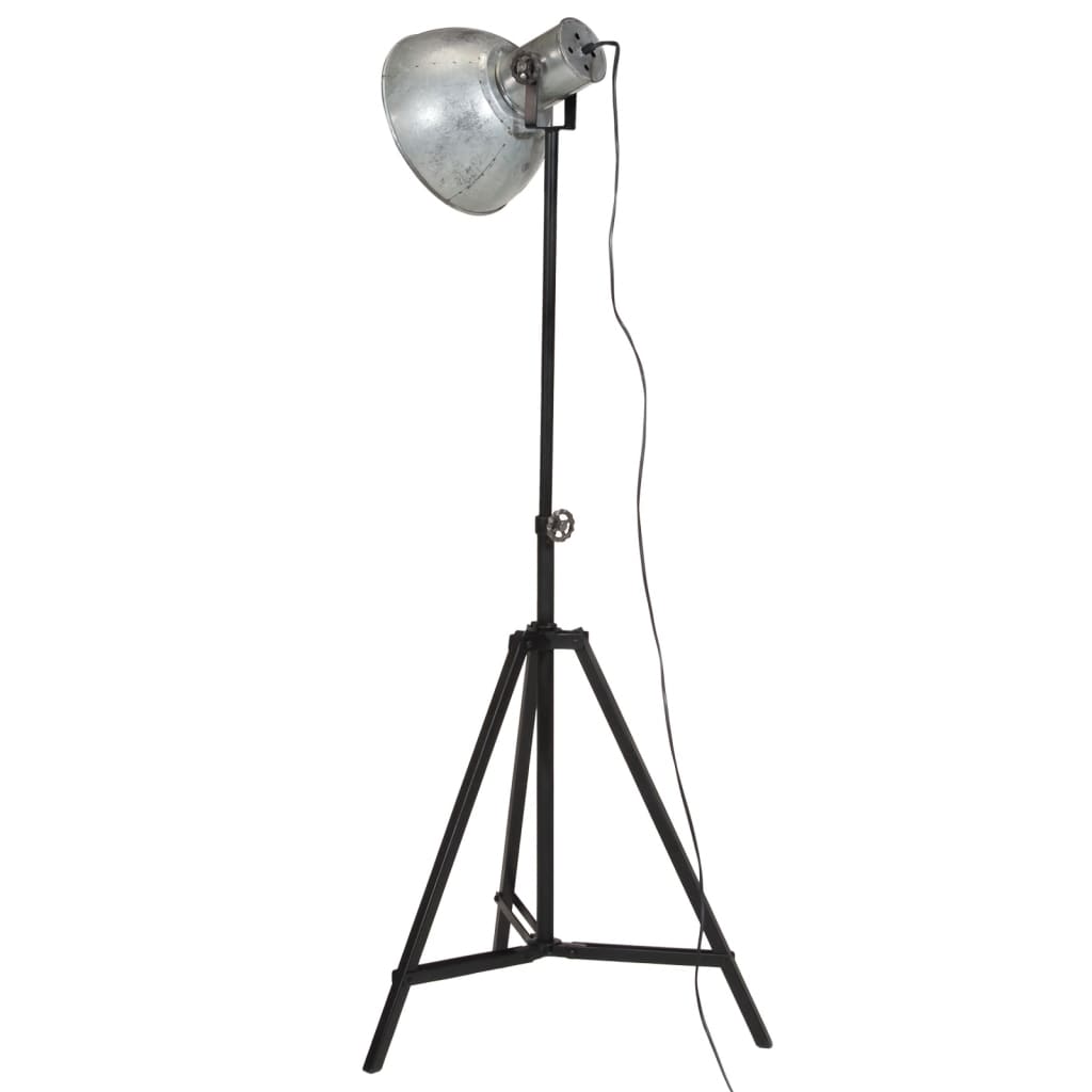 vidaXL Lampă de podea 25 W, argintiu vintage, 61x61x90/150 cm, E27