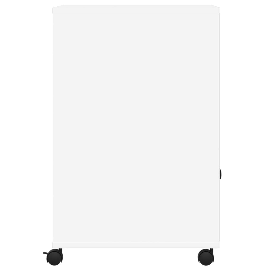 vidaXL Suport pentru imprimantă cu roți, alb, 60x48x74 cm