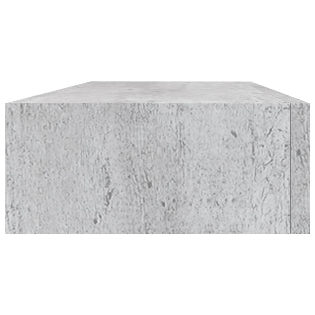 vidaXL Dulapuri de perete cu sertar 2 buc. gri beton 60x23,5x10 cm MDF