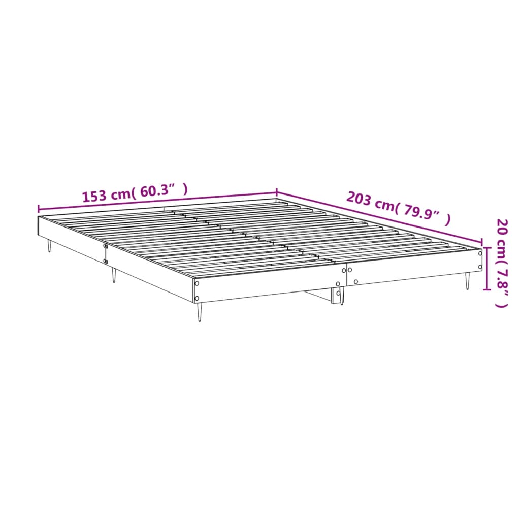 vidaXL Cadru pat fără saltea stejar maro 150x200 cm lemn prelucrat