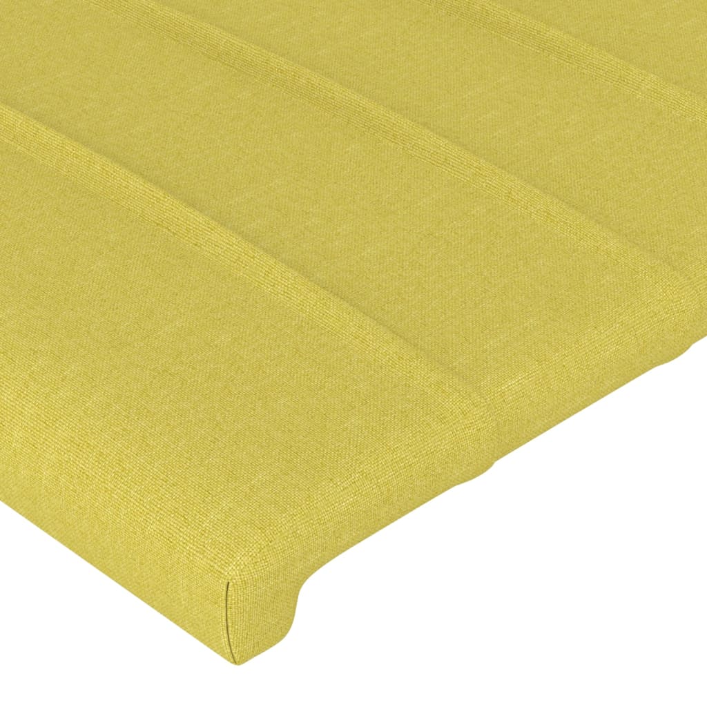 vidaXL Tăblie de pat cu LED, verde, 100x5x118/128 cm, textil