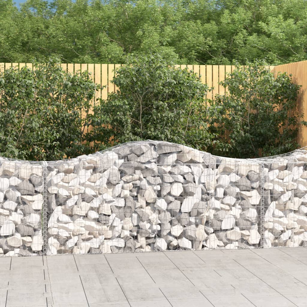 vidaXL Coșuri gabion arcuite 12 buc, 200x50x80/100 cm, fier galvanizat