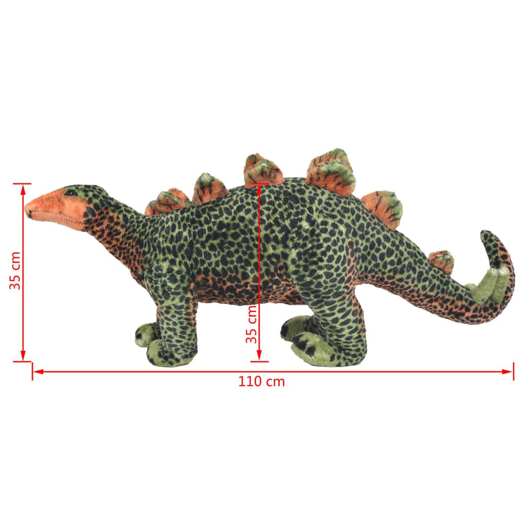 vidaXL Jucărie de pluș dinozaur Stegosaurus, verde și portocaliu XXL