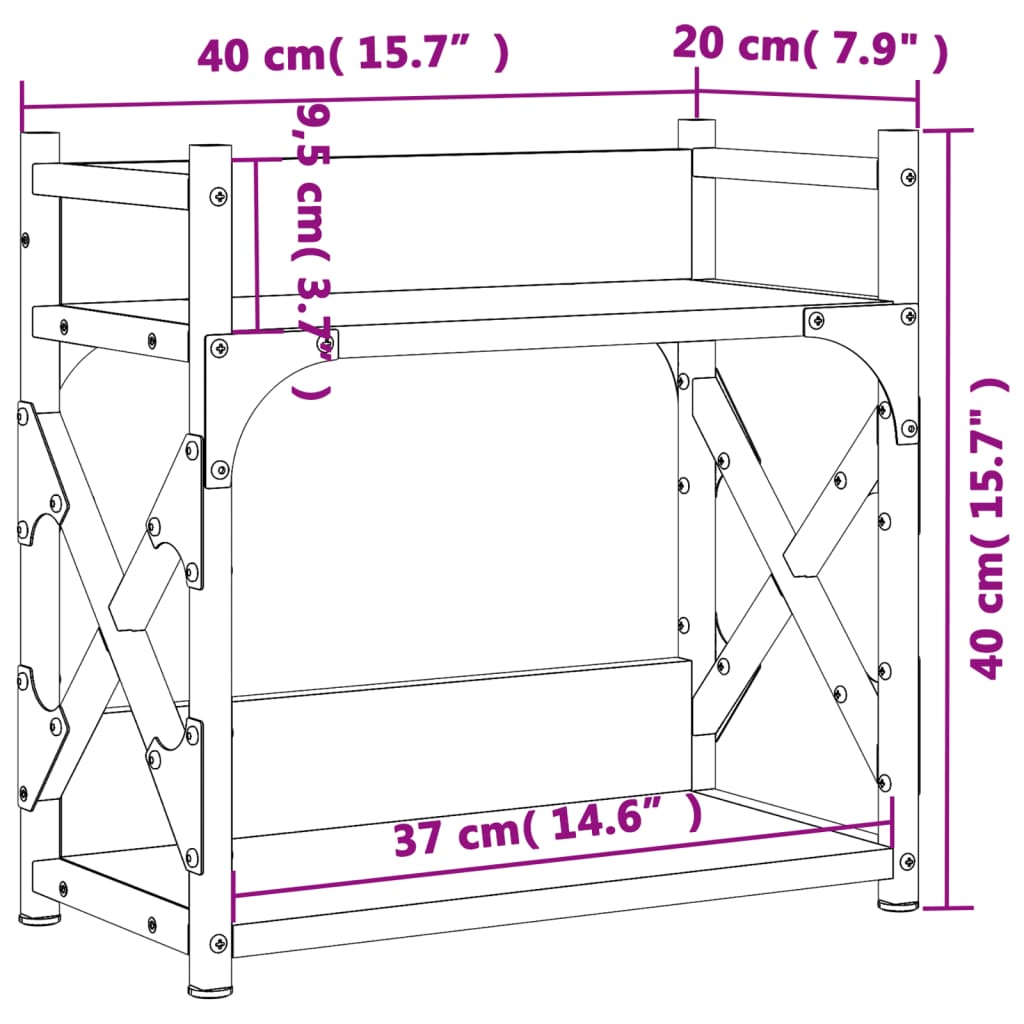 vidaXL Suport imprimantă 2 niveluri stejar maro 40x20x40 cm lemn