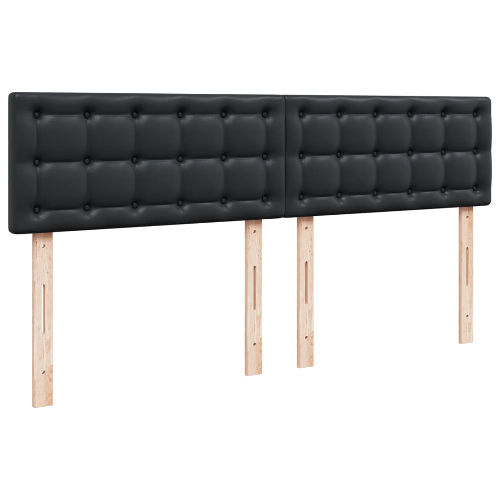 vidaXL Pat box spring cu saltea, negru, 180x200 cm, piele ecologică