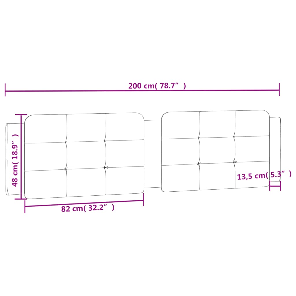 vidaXL Pernă pentru tăblie, gri, 200 cm, piele artificială