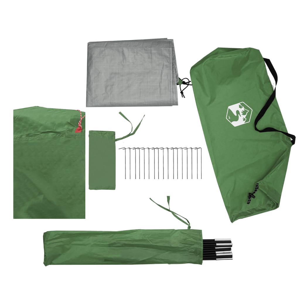 vidaXL Paravan de camping, verde, 366x152x152 cm, impermeabil