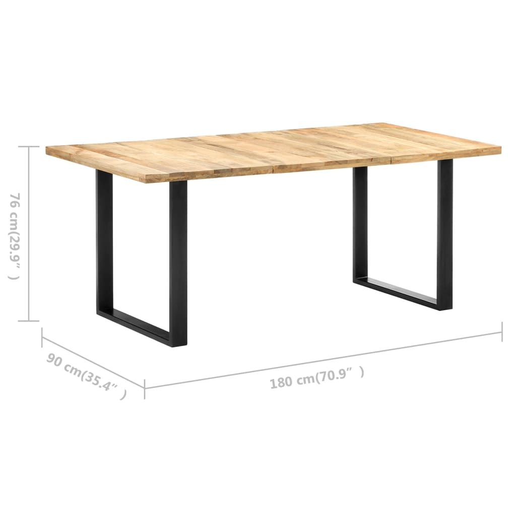 vidaXL Masă de bucătărie, 180 x 90 x 76 cm, lemn masiv de mango