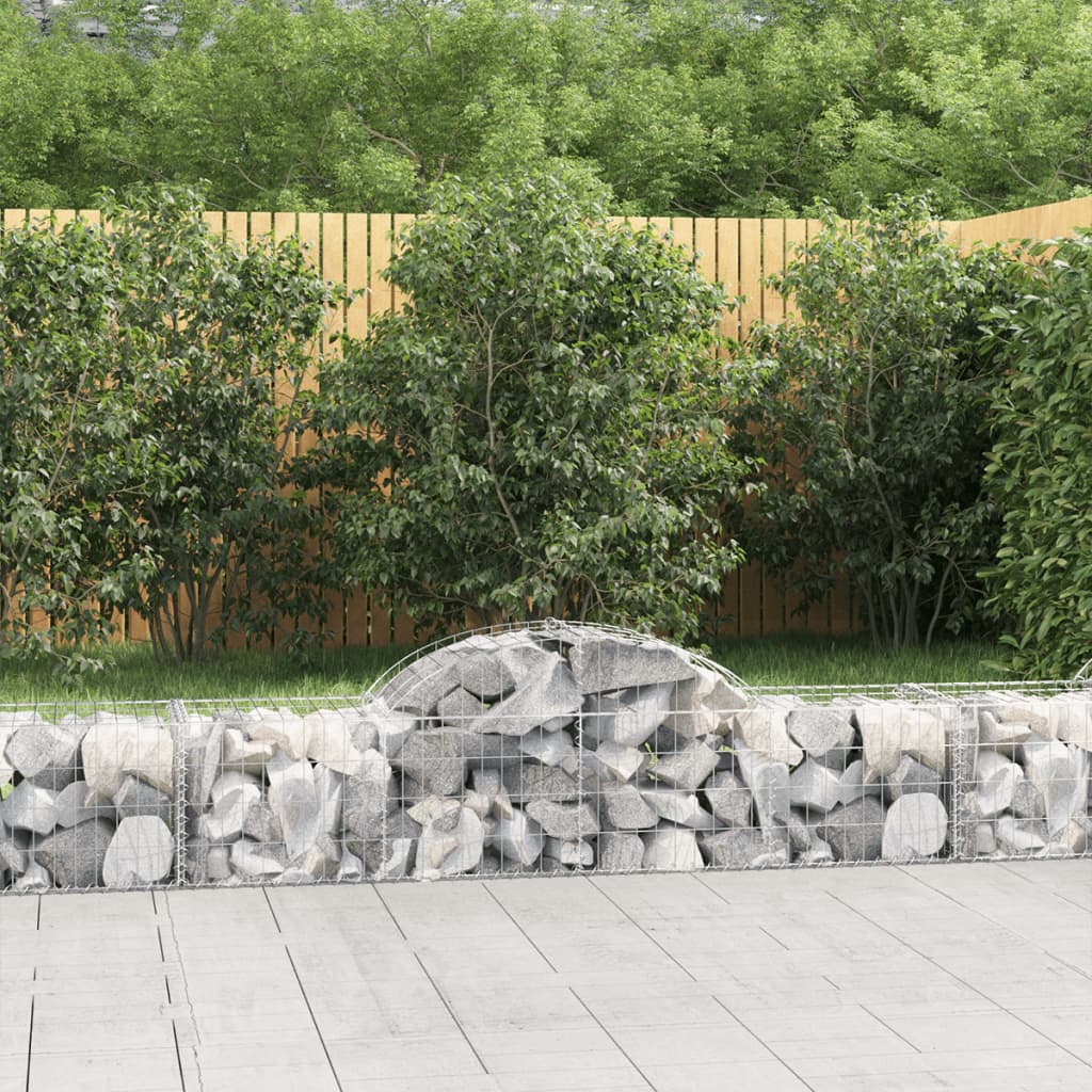 vidaXL Coșuri gabion arcuite 7 buc, 200x50x40/60 cm, fier galvanizat