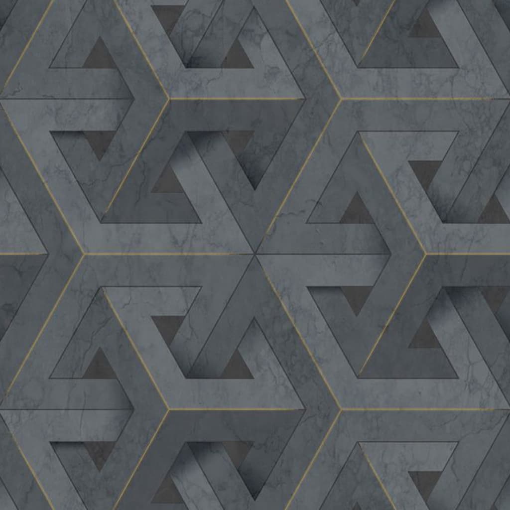 DUTCH WALLCOVERINGS Tapet „Onyx”, antracit și auriu