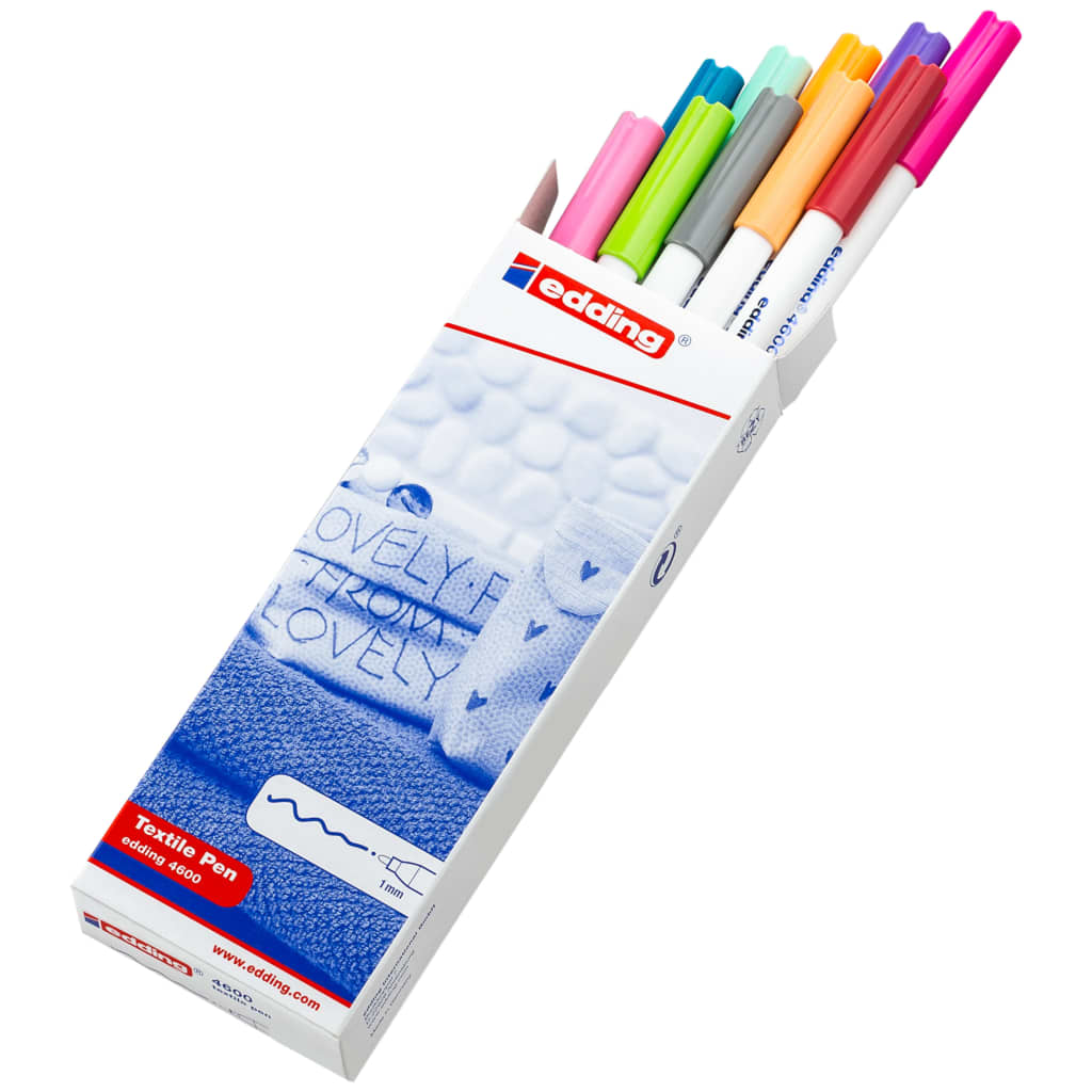 edding Marker pentru textile, 10 buc., multicolor, 4600