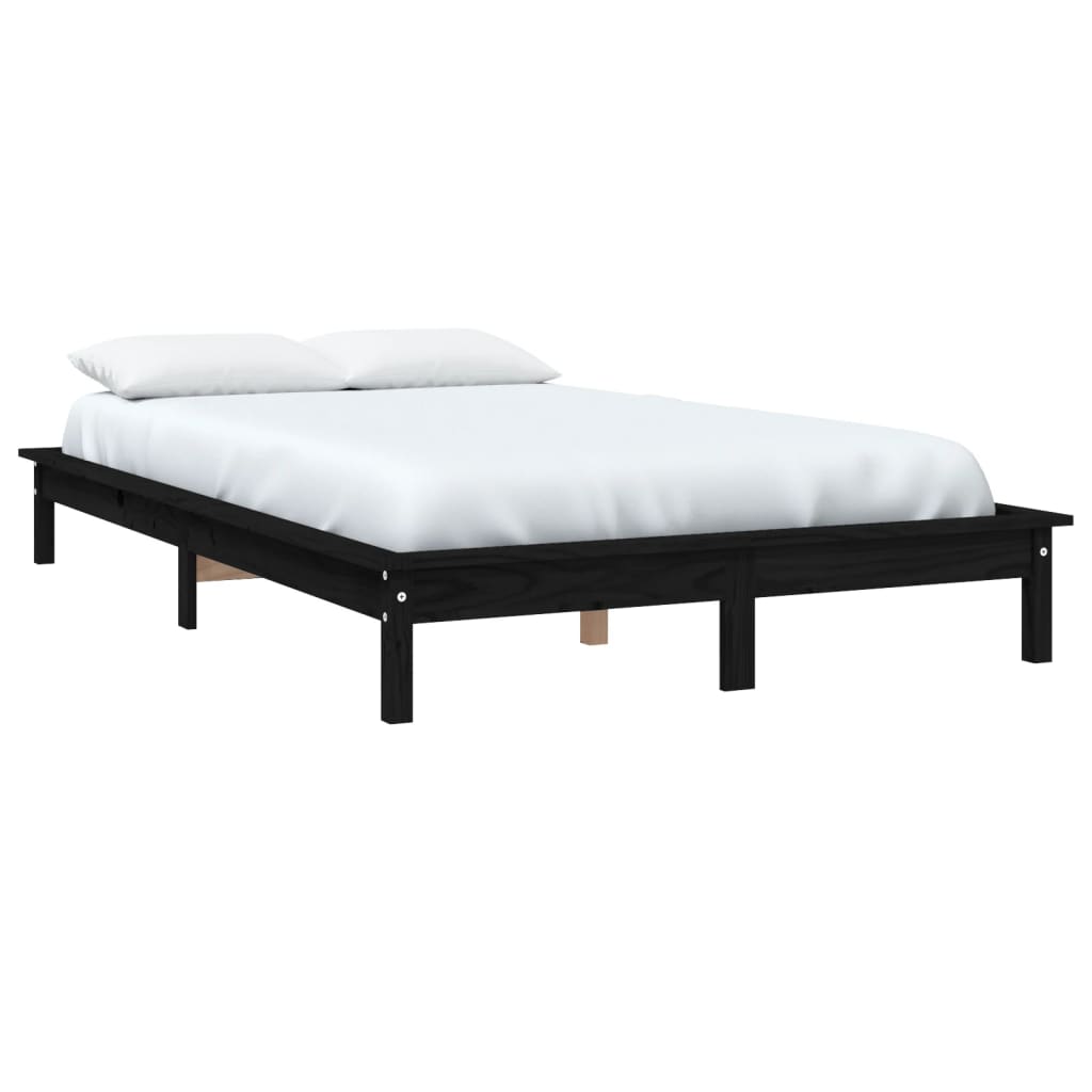 vidaXL Cadru de pat Super King, negru, 180x200 cm, lemn masiv de pin