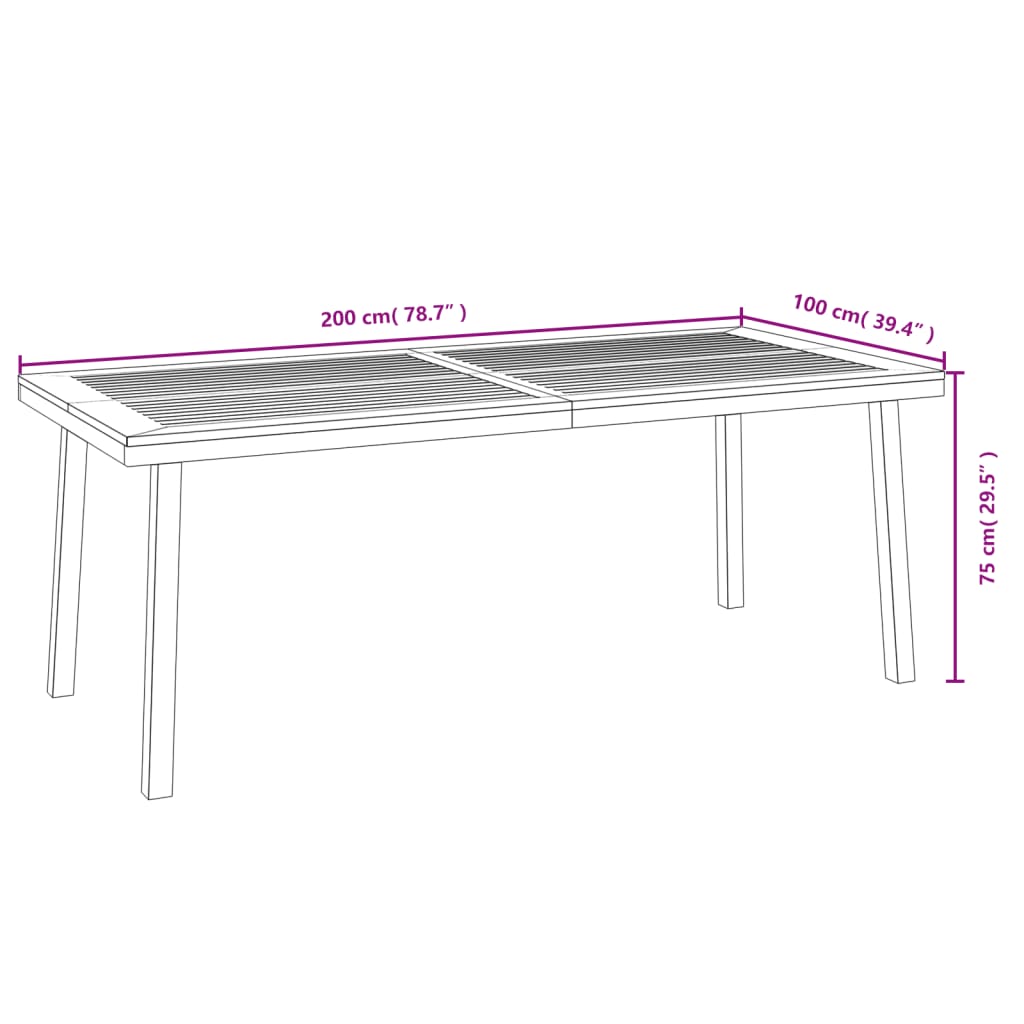 vidaXL Set mobilier de grădină, 7 piese, lemn masiv de acacia și metal