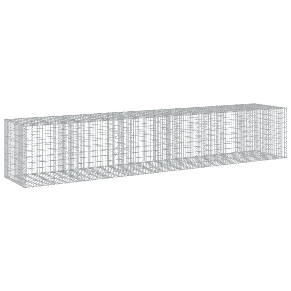 vidaXL Coș gabion cu capac, 550x100x100 cm, fier galvanizat