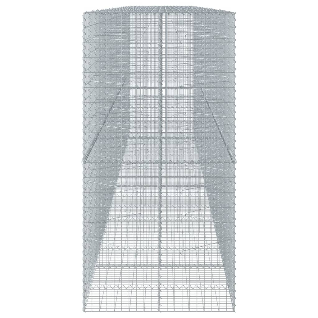 vidaXL Coș gabion cu capac, 800x100x200 cm, fier galvanizat