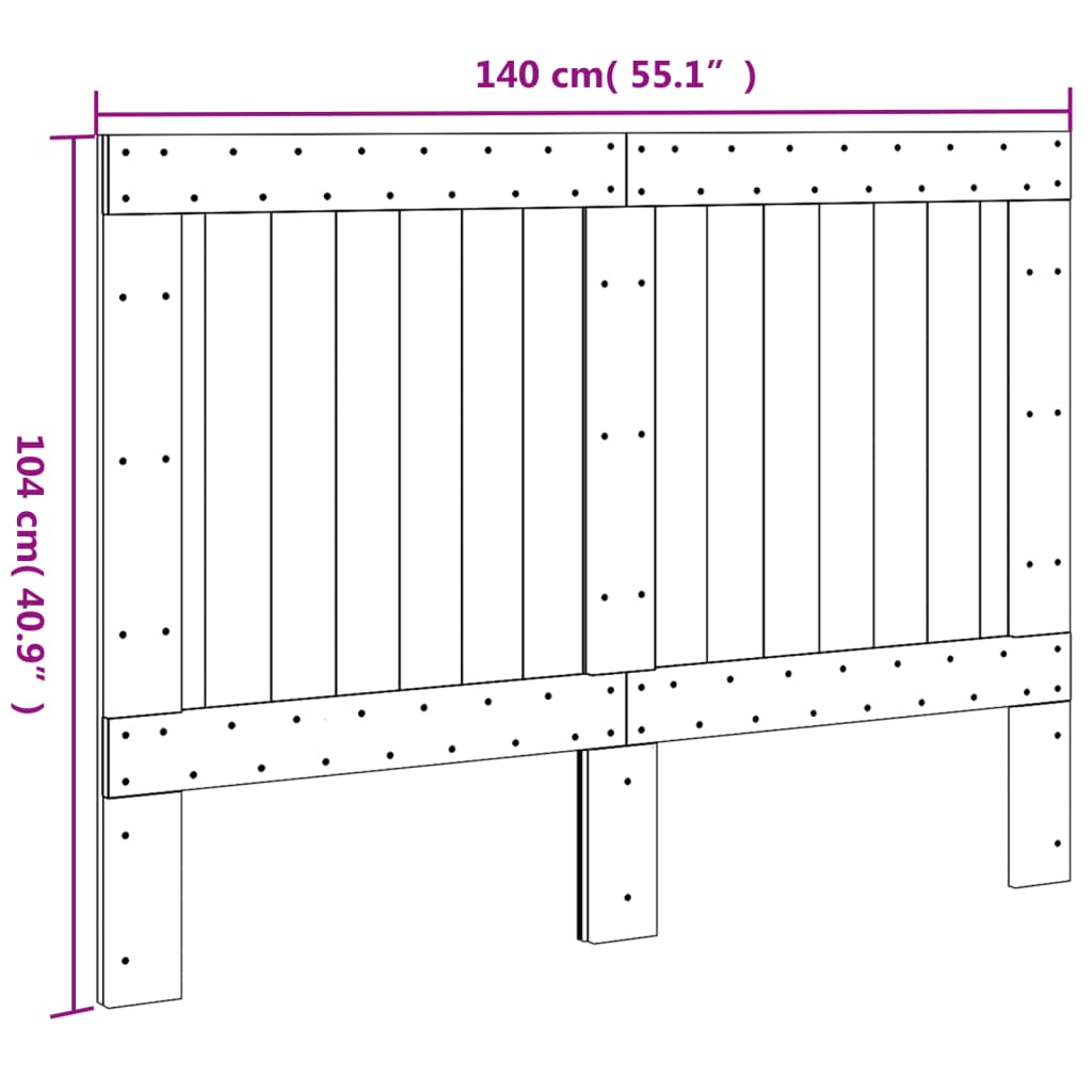 vidaXL Tăblie de pat, 140x104 cm, lemn masiv de pin