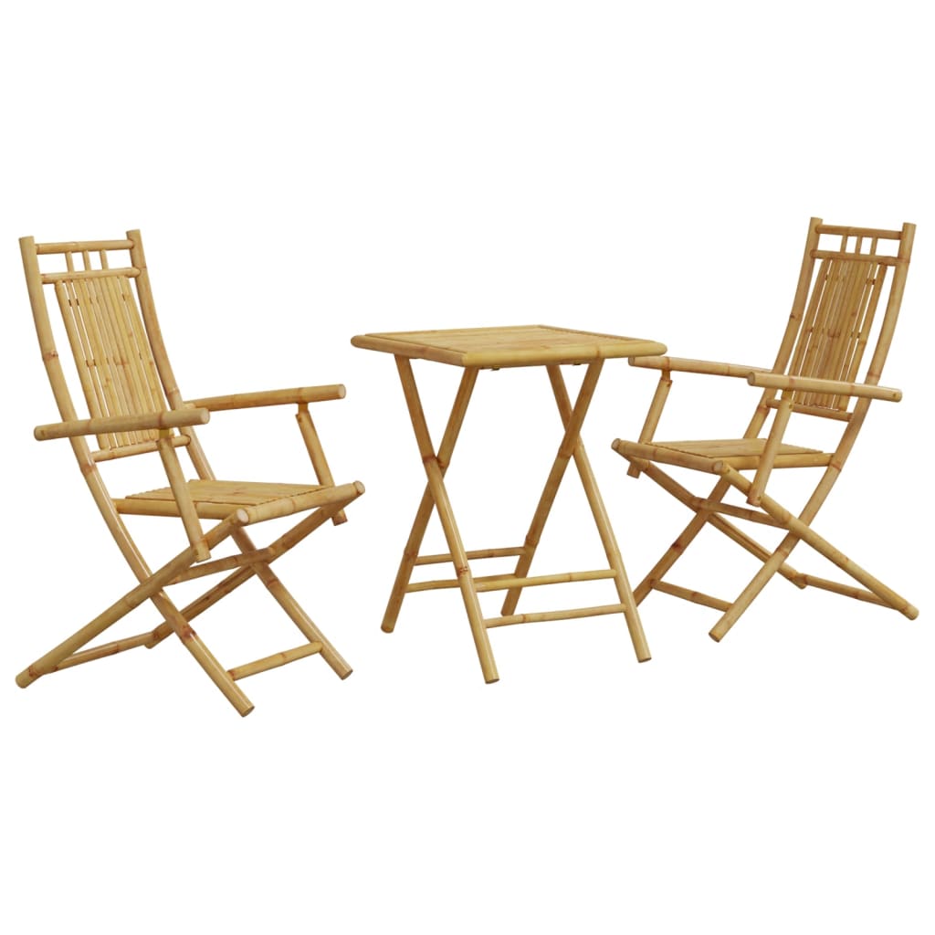 vidaXL Set mobilier bistro, 3 piese, bambus