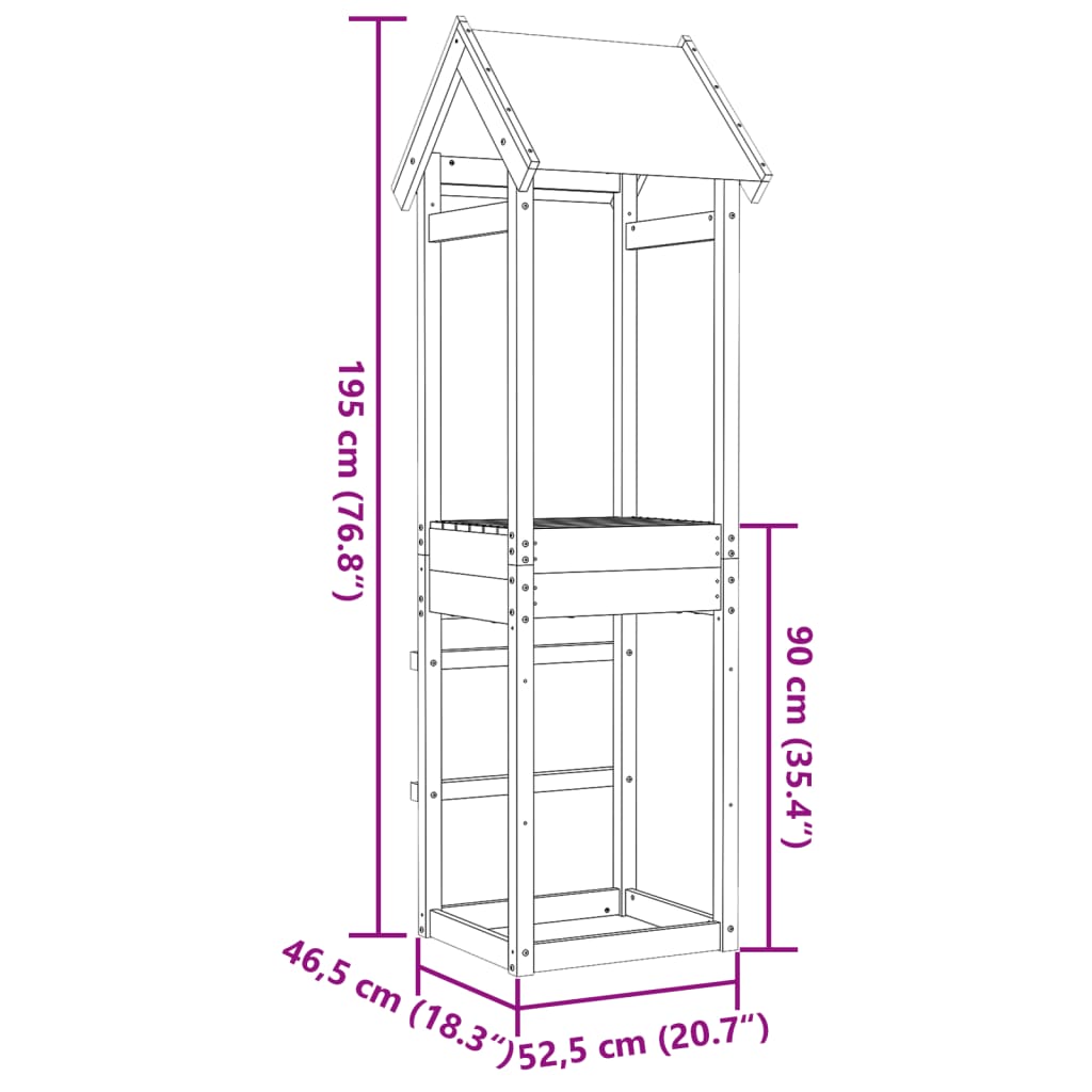 vidaXL Turn de joacă, 52,5x46,5x195 cm, lemn de pin impregnat