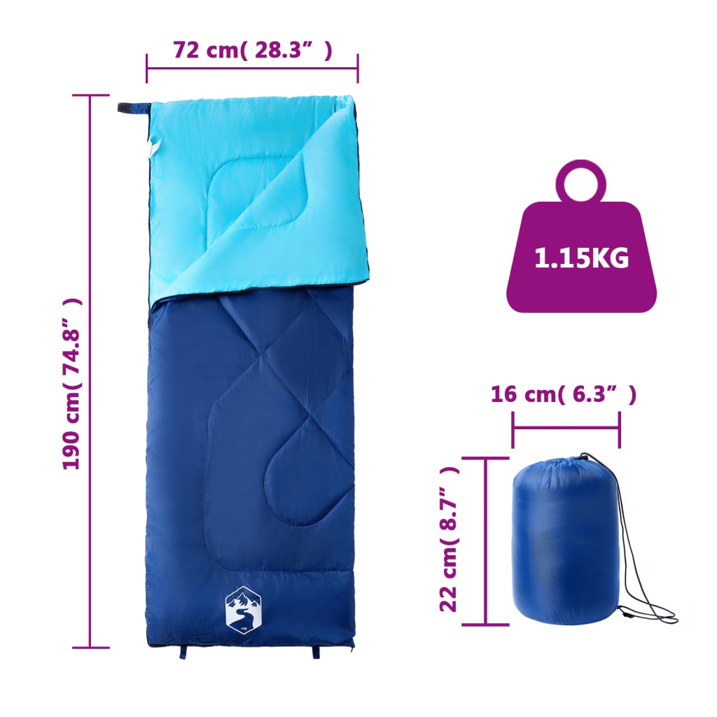 vidaXL Sac de dormit pentru adulți de camping, 3 anotimpuri