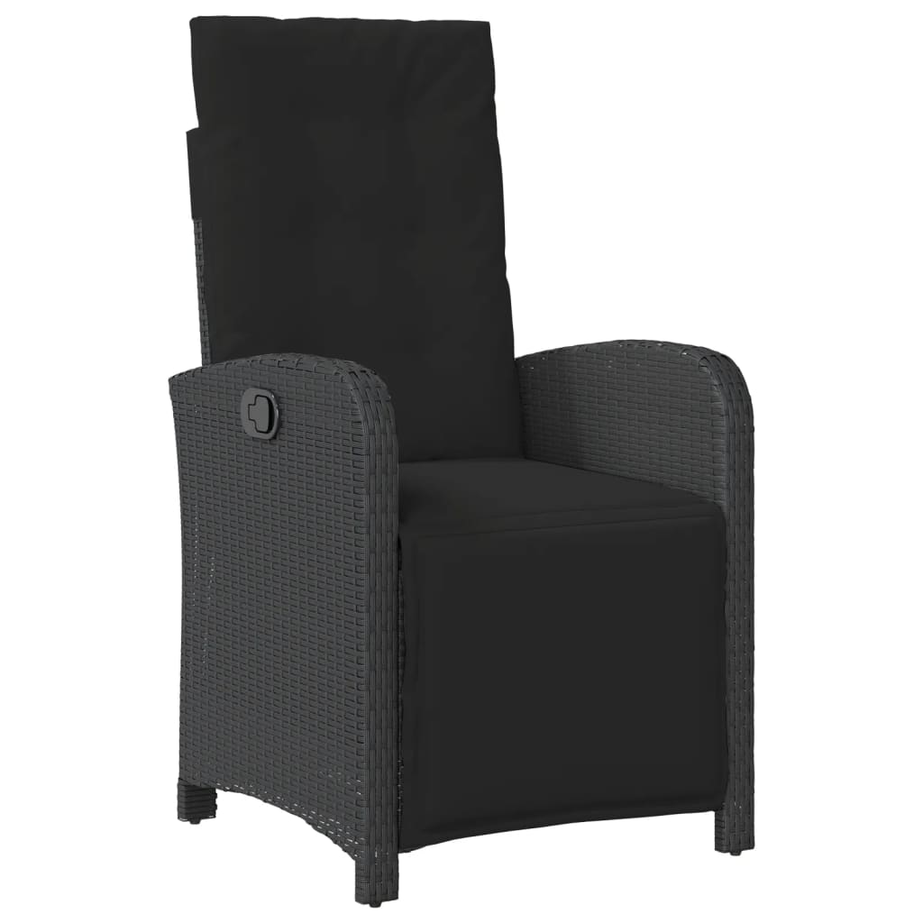 vidaXL Set mobilier de grădină cu perne, 7 piese, negru, poliratan