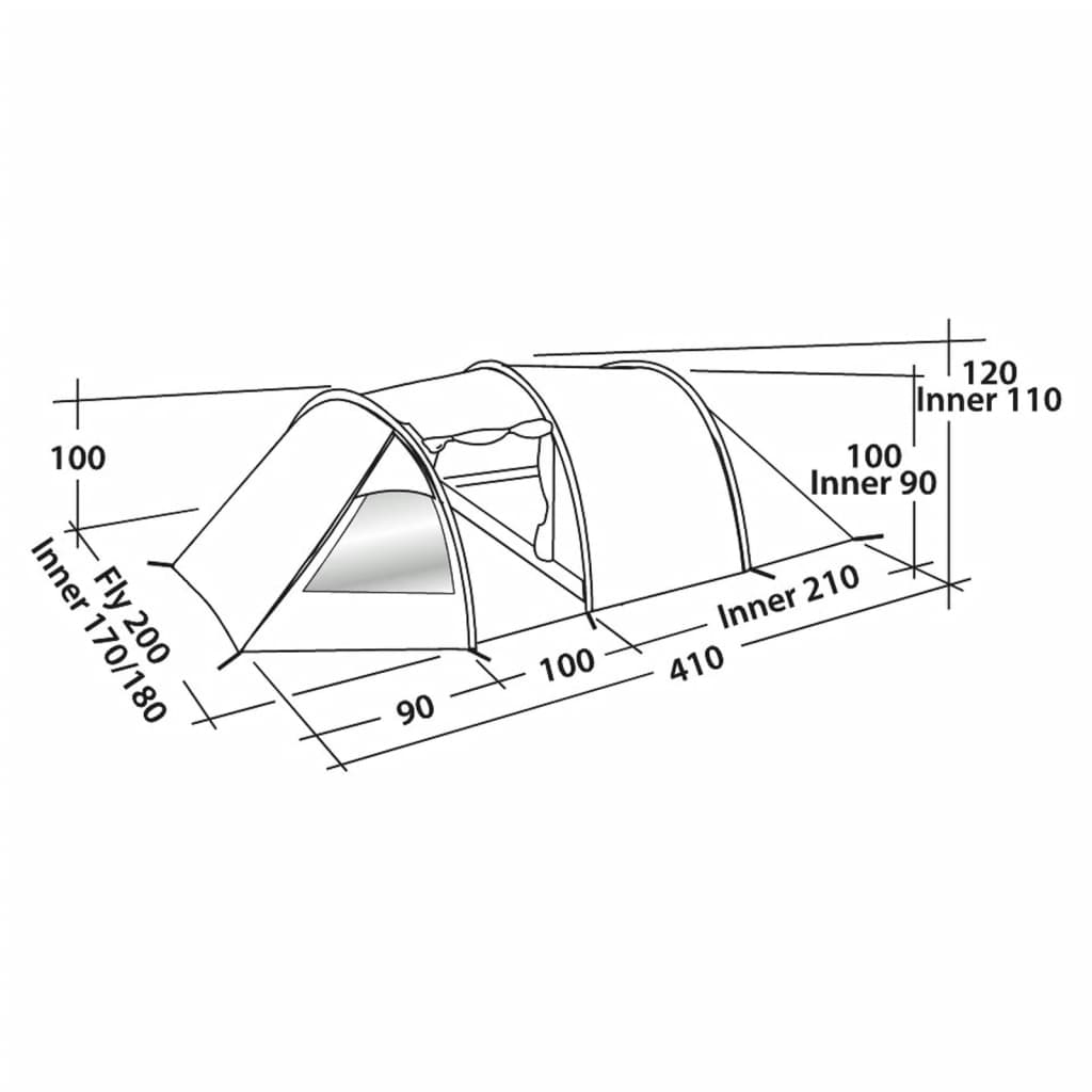 Easy Camp Cort tunel Spirit 300, 3 persoane, gri și albastru, oțel