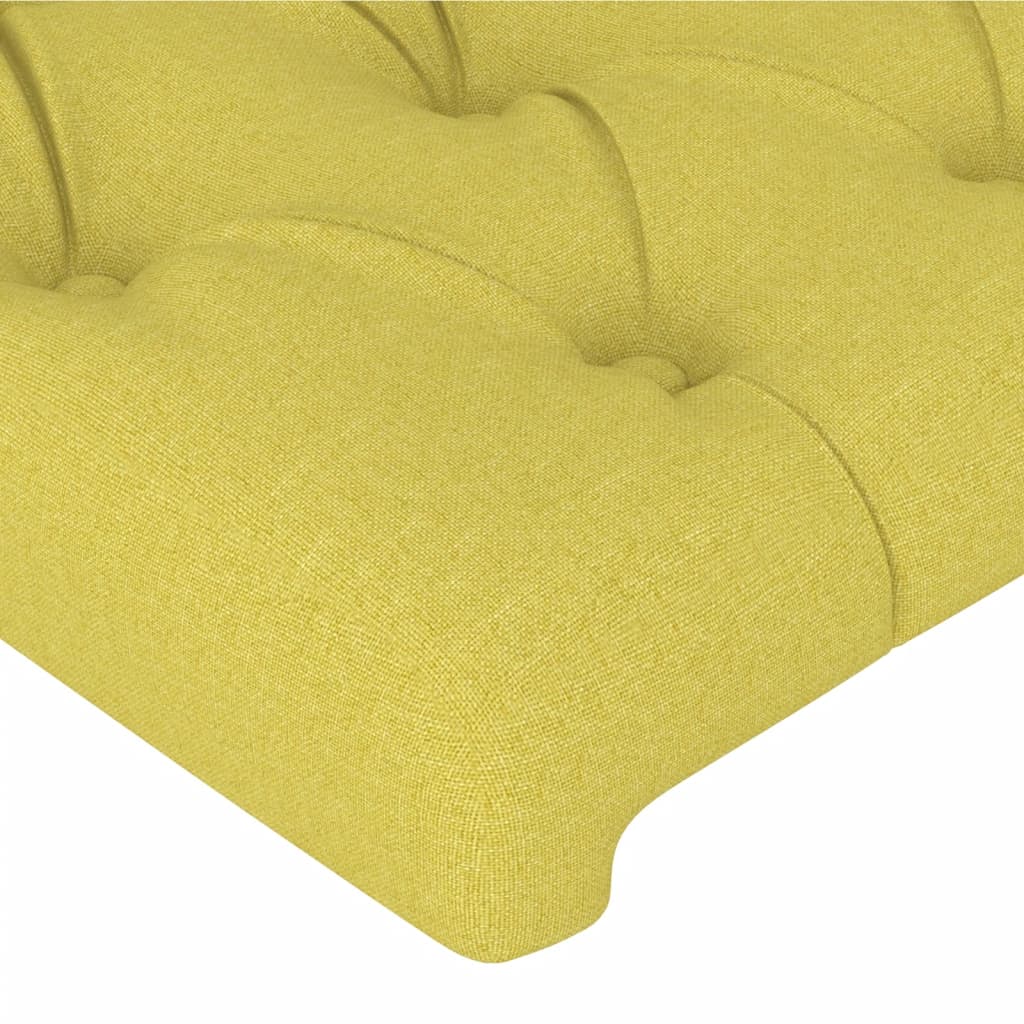 vidaXL Tăblie de pat cu LED, verde, 203x16x78/88 cm, textil