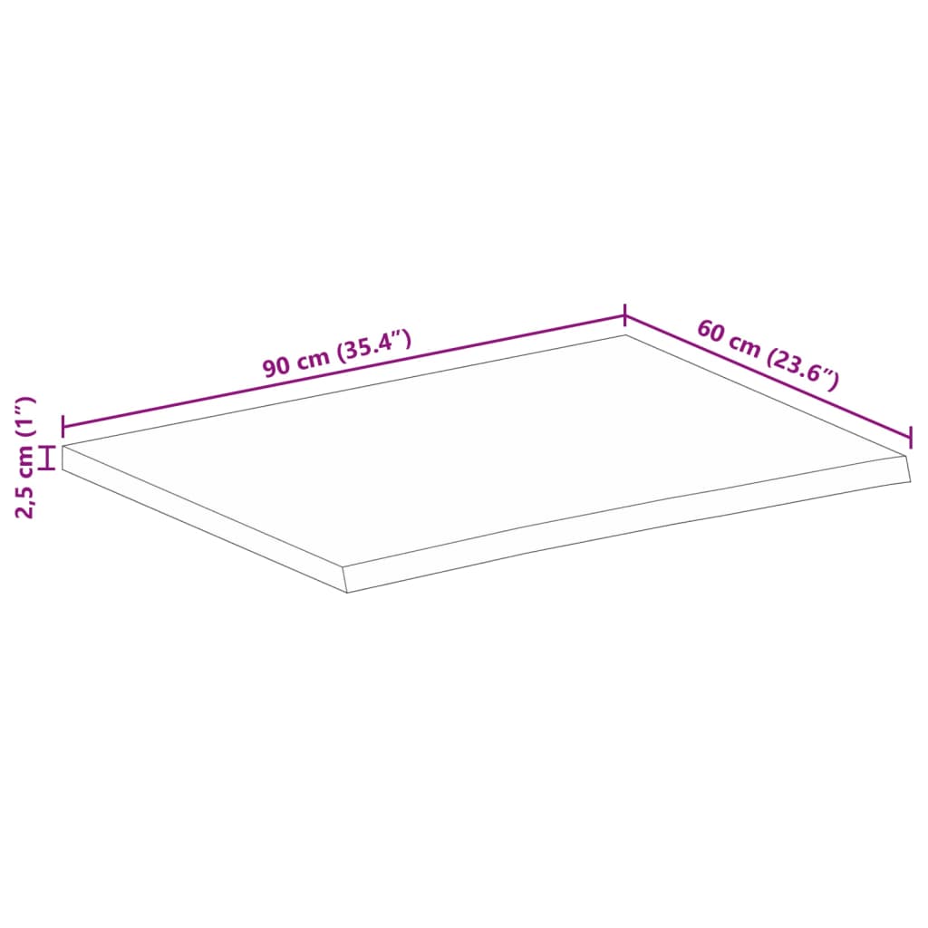 vidaXL Blat de masă contur organic 90x60x2,5 cm lemn masiv de mango