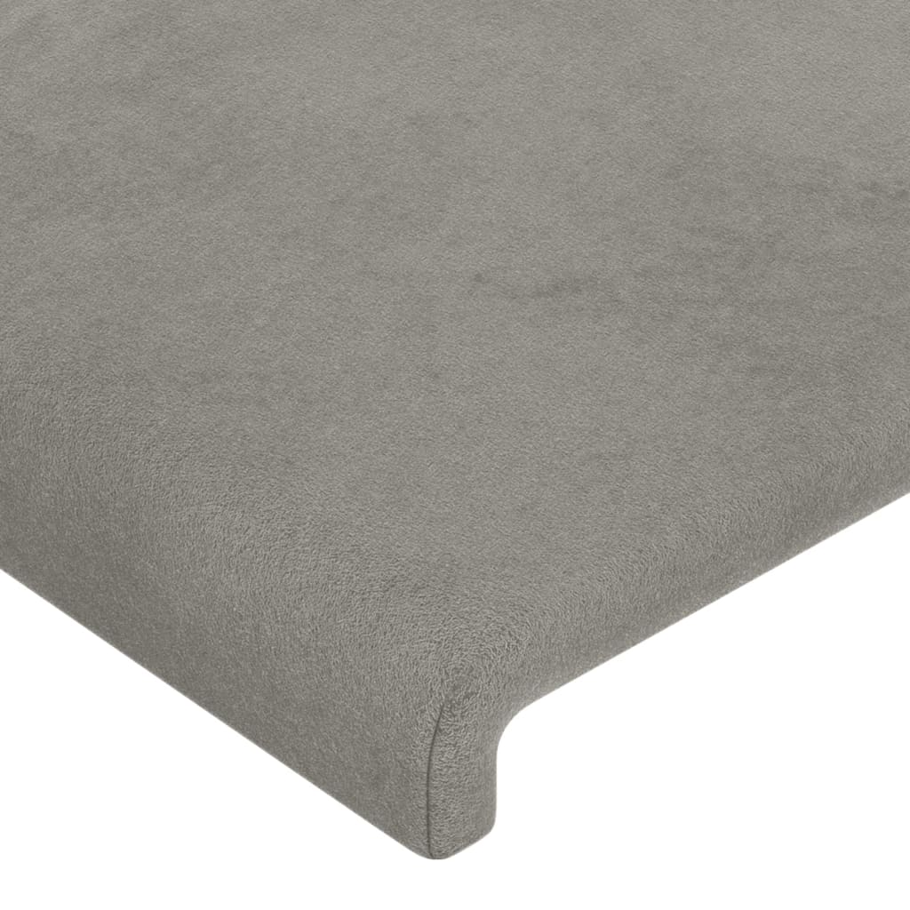 vidaXL Tăblie de pat cu aripioare gri deschis 203x23x118/128cm catifea