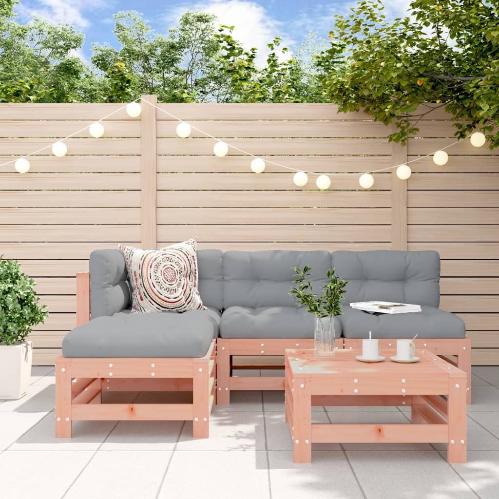vidaXL Set mobilier relaxare de grădină, 5 piese, lemn masiv douglas