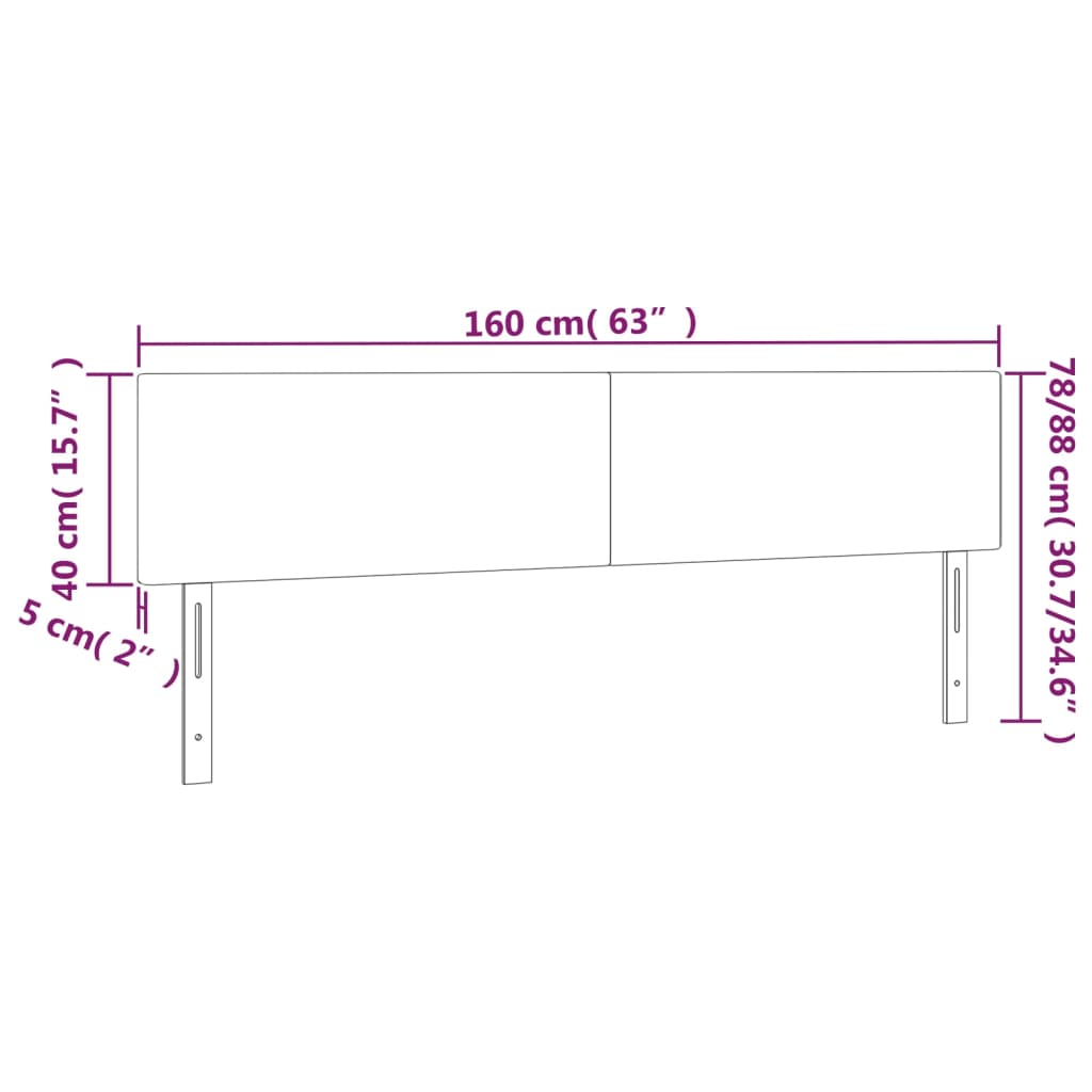 vidaXL Tăblie de pat cu LED cappuccino 160x5x78/88 cm piele ecologică