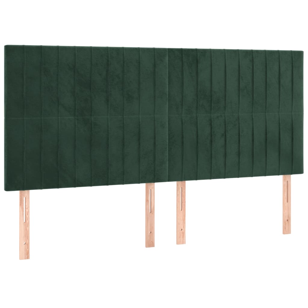 vidaXL Pat box spring cu saltea, verde închis, 160x200 cm, catifea