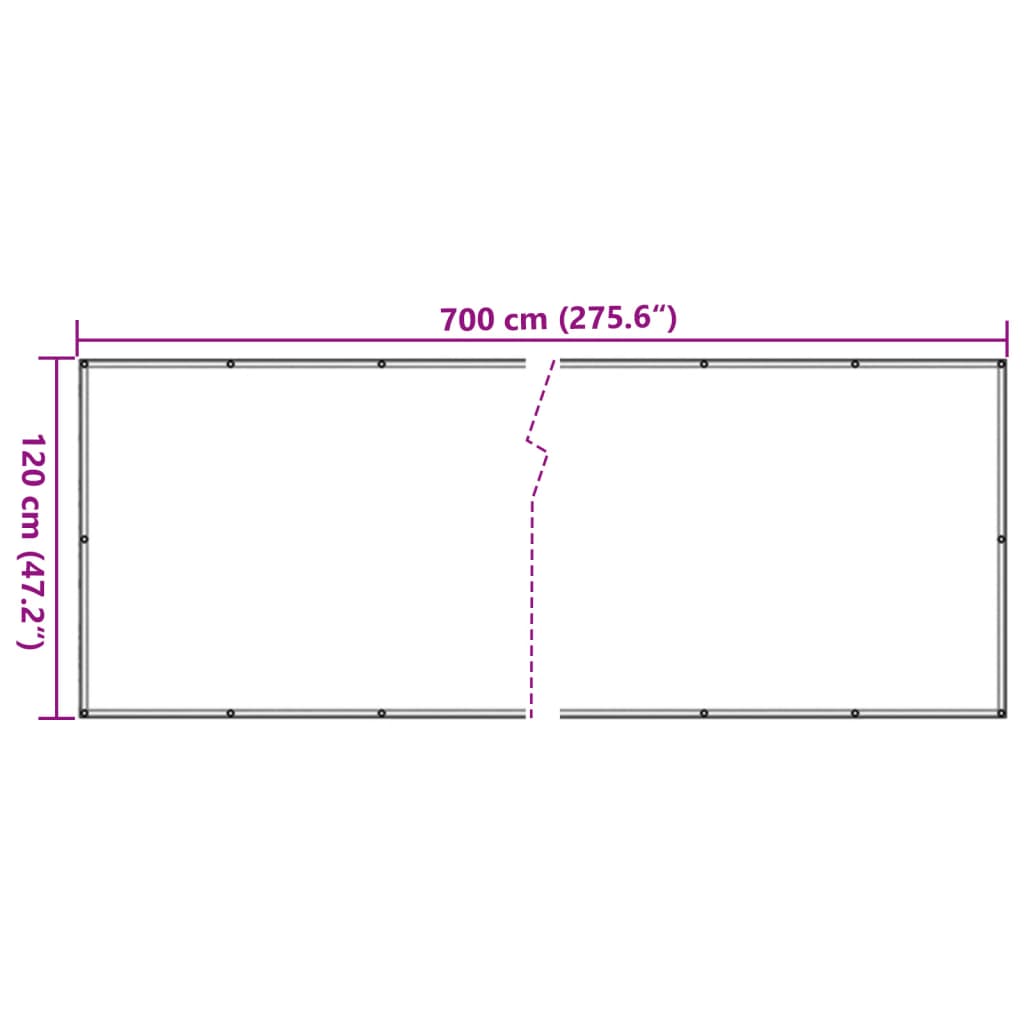 vidaXL Paravan de balcon cu aspect de piatră, 700x120 cm, PVC