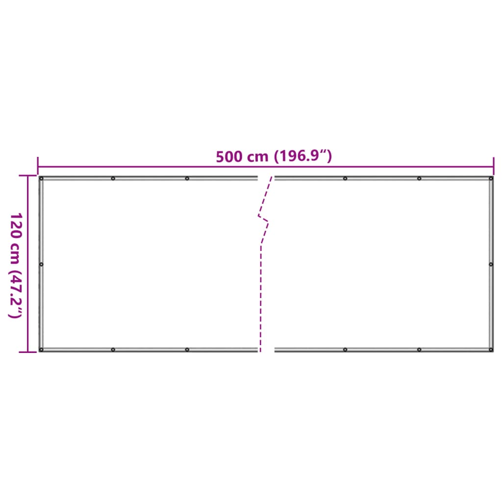 vidaXL Paravan de balcon cu aspect de piatră, gri, 500x120 cm, PVC