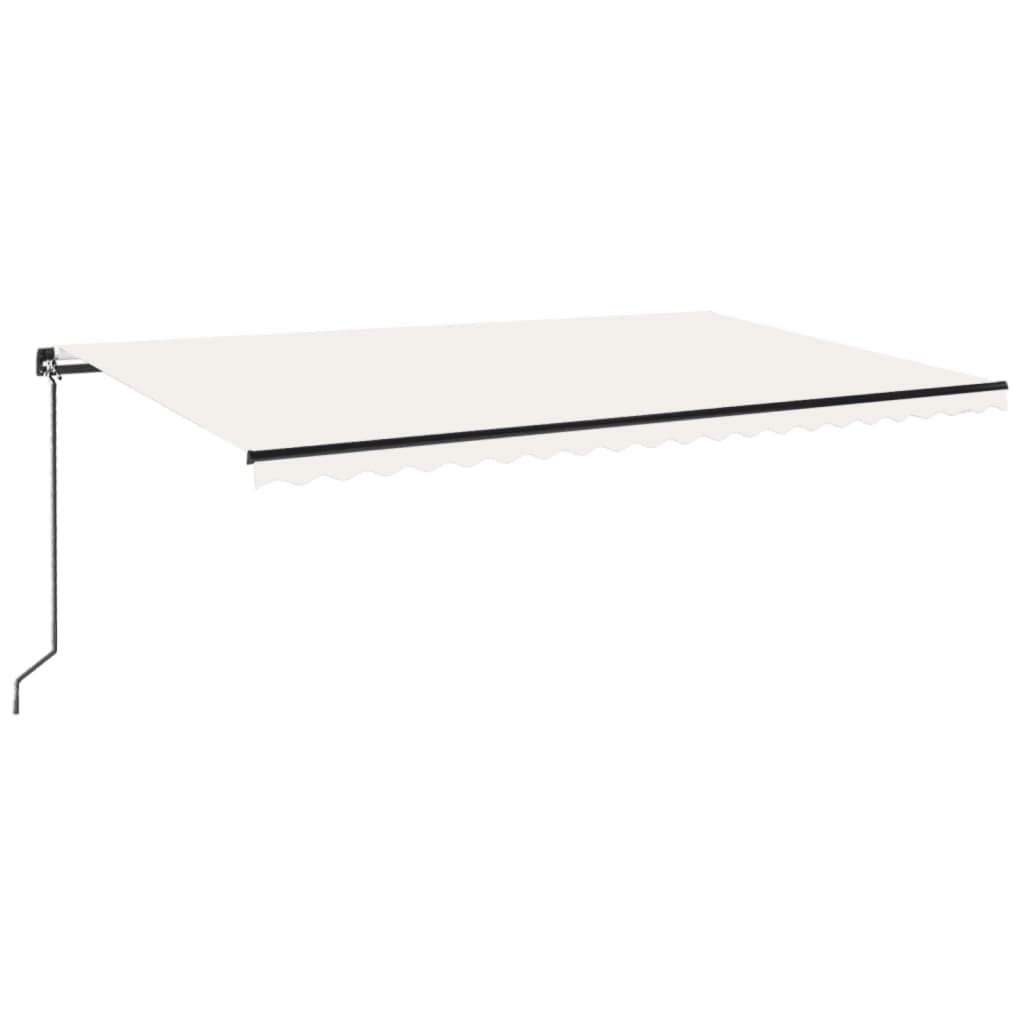 vidaXL Copertină retractabilă manual cu LED, crem, 500x300 cm