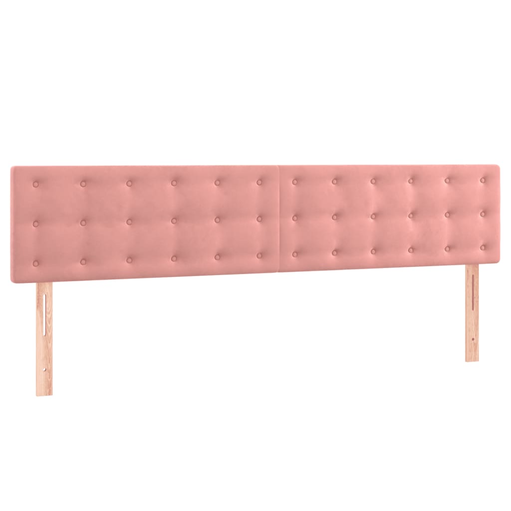 vidaXL Pat box spring cu saltea, roz, 200x200 cm, catifea