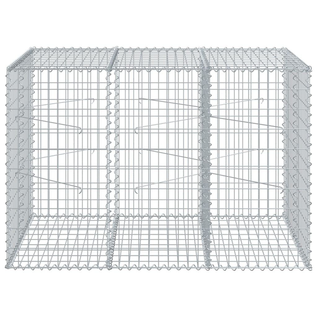 vidaXL Coș gabion cu capac, 150x100x100 cm, fier galvanizat