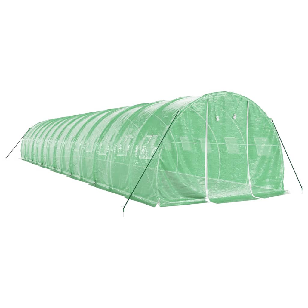 vidaXL Seră cu cadru din oțel, verde, 42 m², 14x3x2 m