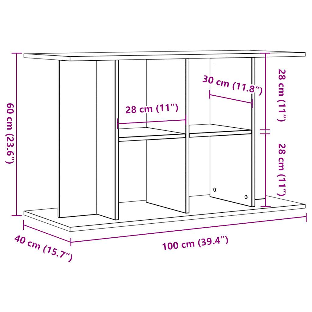 vidaXL Suport pentru acvariu, lemn vechi, 100x40x60 cm, lemn prelucrat